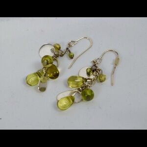 Green Teardrop Dangle Earrings Beaded Boho Fairy Y2K Whimsigoth Prom Homecoming